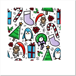 Christmas Motif Pattern Posters and Art